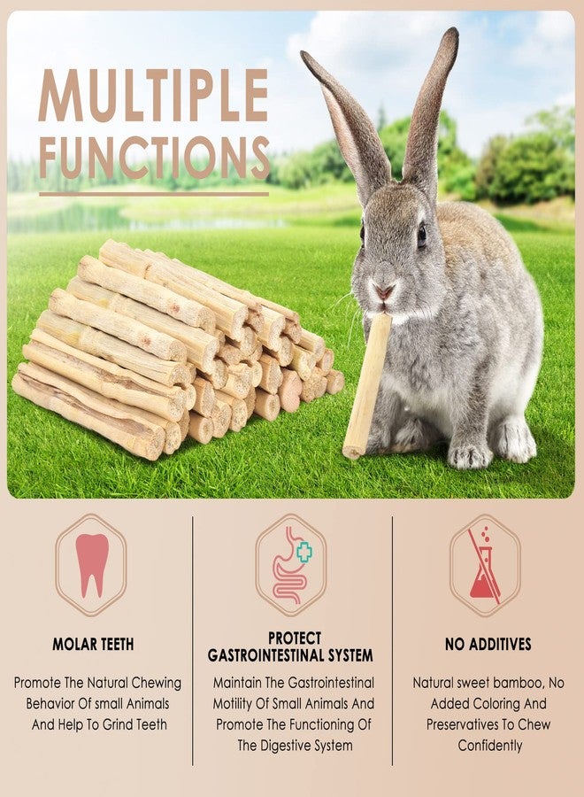 Bissap 700g/1.5Ib Sweet Bamboo Chew Sticks for Rabbits, Bunny Chewing Sticks for Rabbits Hamster Chinchilla Guinea Pigs Rabbit Small Animals Natural Treats Teeth Grinding Toys - Image 3